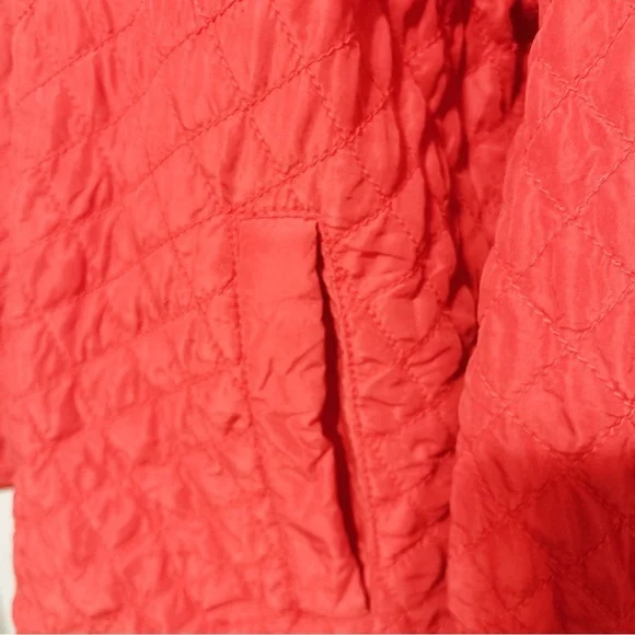Debra deRoo 100% Silk Red Quilted Zip Jacket Cuffed Sleeves Pockets Size Large - Picture 5 of 11